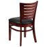 Фото #2 товара Darby Series Slat Back Mahogany Wood Restaurant Chair - Black Vinyl Seat