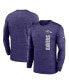 Men's Purple Baltimore Ravens 2024 Sideline Velocity Performance Long Sleeve T-Shirt