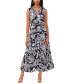 ფოტო #1 პროდუქტის Women's Printed Smocked-Waist Tiered Maxi Dress
