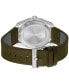 ფოტო #3 პროდუქტის Men's Bright Quartz Olive Leather Watch 42mm