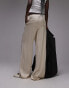 Topshop Tall satin drawcord trouser in oyster