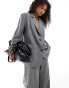 Something New Corpcore tailored oversized blazer co-ord in grey grau, 42 - фото #1