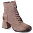 Suede ankle boots with laces and zipper Potocki W WOL191B brown