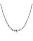 ფოტო #1 პროდუქტის Traditional Classic Shinny Polished .925 Sterling Silver Graduated Round Lightweight Bead Ball Strand Necklace For Women 16 Inch Hand Strung