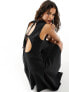 Фото #7 товара Weekday Jolie asymmetric mini dress with open back in black