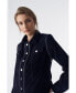 Фото #3 товара Women's Detachable Sleeves Suede Biker Jacket and Waistcoat, Navy