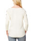 ფოტო #2 პროდუქტის Women's Dolman-Sleeve Buttoned-Sleeve Sweater, Regular & Petites