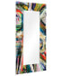 "Rock Star I" Rectangular Beveled Mirror on Free Floating Printed Tempered Art Glass.
