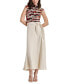 Women's Solid Tie-Waist Size-Zip Midi Skirt
