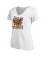 ფოტო #1 პროდუქტის Women's White Los Angeles Lakers 2020 NBA Finals Champions Team Caricature V-Neck T-shirt