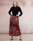 ფოტო #4 პროდუქტის Women's Wine Print Elastic Waist A Line Maxi Skirt