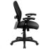 Фото #1 товара Mid-Back Black Super Mesh Executive Swivel Chair With Leather Seat And Adjustable Arms, Black Bonded Leather