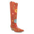 Фото #2 товара Dingo Flower Power Floral Snip Toe Cowboy Womens Orange Casual Boots DI277-220