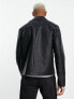 Фото #3 товара ASOS DESIGN faux leather biker jacket in black