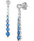 ფოტო #1 პროდუქტის Denim Ombré (1 ct. t.w.) & White Sapphire (1/3 ct. t.w.) Linear Drop Earrings in 14k White Gold