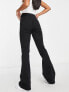 Pieces Petite Peggy high waisted flare jeans in black