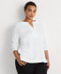 Фото #1 товара Women's Plus Size Split-Neck Three-Quarter Sleeve Cotton Tunic