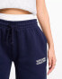 ASOS Weekend Collective wide leg heavyweight jogger with faux waistband in navy