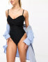 Фото #1 товара Wolf & Whistle Fuller Bust swimsuit in black