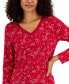 Фото #3 товара Women's Cotton Long-Sleeve Lace-Trim Pajamas Set, Created for Macy's
