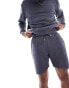 DTT crew neck sweatshirt & jersey short set in washed blue