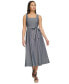 ფოტო #4 პროდუქტის Women's Chambray Square-Neck Sleeveless Midi Dress