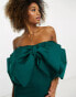 Фото #3 товара Forever New dramatic bow mini dress in emerald green