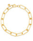 Фото #1 товара 18k Gold-Plated Stainless Steel Paperclip Chain Link Bracelet