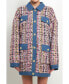 Фото #1 товара Women's Tweed & Denim Combo Jacket