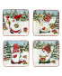 Christmas Gnomes 6" Canape Plates Set of 4, Service for 4