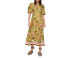 Фото #1 товара Alemais Womens Winnie Linen Floral Print Midi Dress Tangerine Size 4