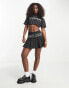 Tommy Jeans co-ord pinstripe crop t-shirt in black Pinstripe Print, L - фото #6