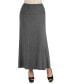 Фото #1 товара Women Elastic Waist Solid Color Maxi Skirt