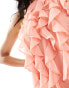 Pretty Lavish halter ruffle mini dress in blush