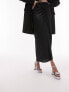 Фото #2 товара Topshop wrap satin midi skirt in black