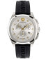ფოტო #1 პროდუქტის Men's Swiss Chronograph Geo Black Silicone Strap Watch 43mm