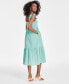 Фото #2 товара Women's Cotton Smocked Midi Dress, Created for Macy's