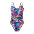 Women's UPF 50 Ring Back One Piece Swimsuit - Aqua Green Multi Pink M