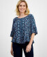 Фото #1 товара Petite Runaway Pottery On/Off Knit Top, Created for Macy's