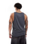 ASOS DESIGN heavyweight vest with seam stitching in charcoal