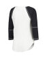 ფოტო #2 პროდუქტის Women's White, Black Las Vegas Raiders Rebel Raglan Three-Quarter Sleeve Lace-Up V-Neck T-shirt