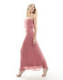 Vila Bridesmaid bandeau maxi dress with straps in rose Mesa-Rose, 40 - фото #1