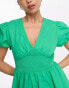 Фото #3 товара Nobody's Child Jewel puff sleeve mini dress in green