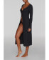 ფოტო #2 პროდუქტის Women's The Long Button Cardigan - Modal Silk Rib