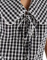 Nobody's Child sleeveless birdie blouse in black and white gingham