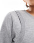 Фото #2 товара ASOS DESIGN double layer sweat in grey