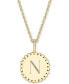 Initial Medallion Pendant Necklace in 14k Gold-Plated Sterling Silver, 18"