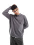 Фото #1 товара ASOS DESIGN oversized compact knit smart half zip in charcoal