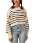 Women's Striped Easy Street Cropped Sweater Pearl Combo, S - фото #1