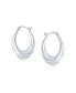 ფოტო #2 პროდუქტის Round Circle Finish Crescent Tapered Tube Hoop Earrings For Women Sterling Silver Hinged Notched Post .75 Inch Diameter